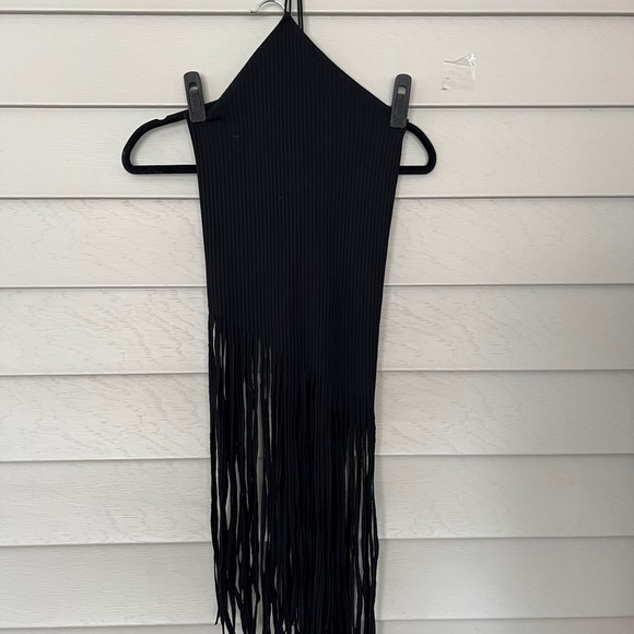 ZARA ribbed halter sweater with long fringe size S NWT - Picture 2 of 6
